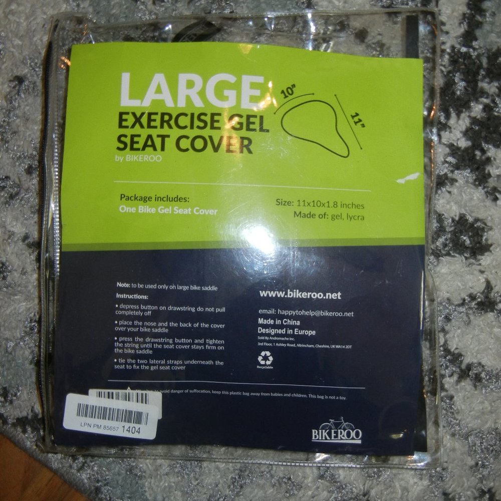 NEW Bikeroo Large Gel Cushioned Bike Seat Cover